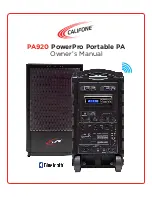 Califone PA920 PowerPro Owner'S Manual предпросмотр