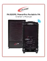 Preview for 1 page of Califone PA920PS Owner'S Manual