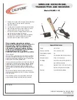 Califone PAMR-115 Specifications предпросмотр