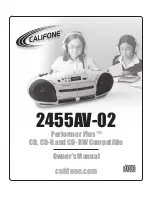 Preview for 1 page of Califone Performer Plus 2455AV-02 Owner'S Manual