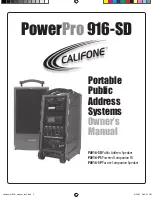 Califone POWERPRO 916-SD PA916-PS Owner'S Manual предпросмотр