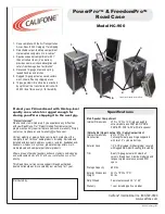 Preview for 1 page of Califone PowerPro & FreedomPro Road Case HC-900 Specifications