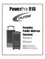 Preview for 1 page of Califone PowerPro PA916 Owner'S Manual