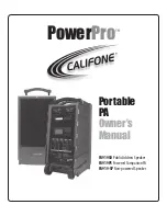 Preview for 1 page of Califone PowerPro PA919-SP Owner'S Manual