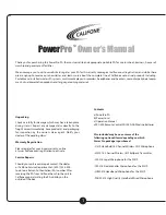 Preview for 2 page of Califone PowerPro PA919-SP Owner'S Manual