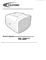 Preview for 1 page of Califone PresentationPro PA300 Plus Owner'S Manual