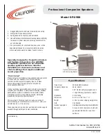 Preview for 1 page of Califone SP-2500 Specifications