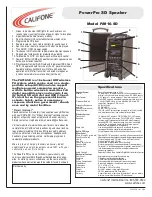 Preview for 1 page of Califone Spirit PA916-SD Specifications