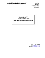 Preview for 1 page of California Instruments 2001RP User And Programming Manual
