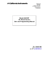 Предварительный просмотр 1 страницы California Instruments 2001RP User And Programming Manual