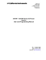 Preview for 1 page of California Instruments 801RP Series User And Programming Manual