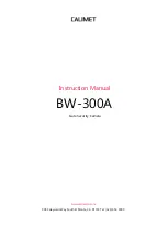 Calimet BW-300A Instruction Manual preview