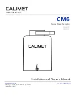 Предварительный просмотр 1 страницы Calimet CM6 Installation And Owner'S Manual