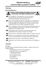 Preview for 11 page of Calira EVS 17/07-DS/IU Operating Instructions Manual