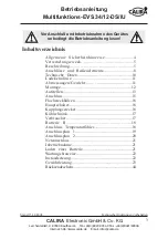 Предварительный просмотр 3 страницы Calira EVS 34/12-DS/IU Operating Instructions Manual