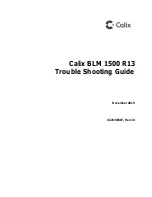 Предварительный просмотр 1 страницы Calix BLM 1500 R13 Troubleshooting Manual