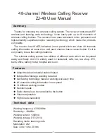 Предварительный просмотр 2 страницы CallingSYS ZJ-48 User Manual