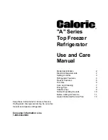 Предварительный просмотр 1 страницы Caloric "A" Series Use And Care Manual