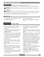 Preview for 3 page of Caloric CICT244 Use And Care Manual