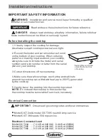 Preview for 20 page of Caloric CICT244 Use And Care Manual