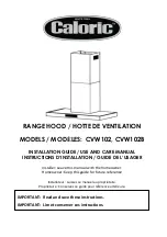 Caloric CVW102 Installation Manual / Use And Care Manual предпросмотр