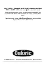 Preview for 16 page of Caloric CVW102 Installation Manual / Use And Care Manual