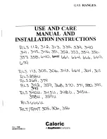 Caloric RLS112 Use And Care Manual And Installation Instructions preview