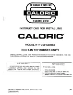 Preview for 1 page of Caloric RTP 300 Series Instructions For Installation Manual