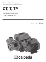 Calpeda CT Series Operating Instructions Manual preview