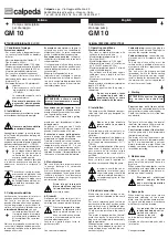 Calpeda GM 10 Original Operating Instructions preview