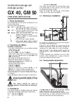 Calpeda GX-40 Operating Instructions preview