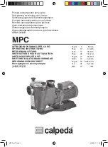 Calpeda MPC Operating Instructions Manual предпросмотр