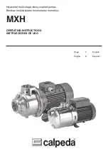 Preview for 1 page of Calpeda MXH Series Operating Instructions Manual