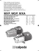 Preview for 1 page of Calpeda MXP Series Operating Instructions Manual