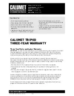 Calumet 7000 series Operating Instructions preview