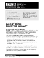 Preview for 4 page of Calumet 7100 Series CK7114 Operating Instructions