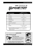 Preview for 7 page of Calumet Genesis B Power Port User Manual