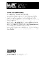 Предварительный просмотр 8 страницы Calumet Genesis B Power Port User Manual