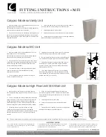 Предварительный просмотр 1 страницы Calypso Modena Vanity Fitting Instructions