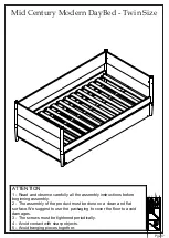 Preview for 2 page of Camaflexi Mid Century Modern DayBed-Twin Size Assembly Manual