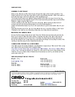 Preview for 3 page of Cambo TVB-100 Main Operating Instructions