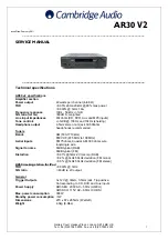 Cambridge Audio AR30 V2 Service Manual предпросмотр