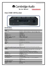 Предварительный просмотр 1 страницы Cambridge Audio Azur 351R Service Manual