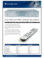 Cambridge Audio azur 540C Specifications preview