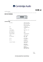 Cambridge Audio Azur 540R V3 Service Manual preview