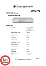 Cambridge Audio Azur 640C V2 Service Manual preview