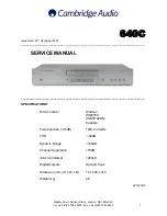 Cambridge Audio Azur 640C Service Manual preview