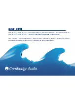 Предварительный просмотр 1 страницы Cambridge Audio Azur 640T User Manual