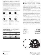 Preview for 1 page of Cambridge Audio C165 Installation Manual