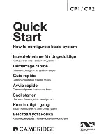 Preview for 1 page of Cambridge Audio cp2 Quick Start Manual